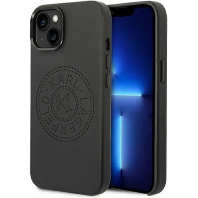 KARL LAGERFELD Кейс Karl Lagerfeld KLHCP14MFWHK за iPhone 14 Plus 6.7", твърд, черен / черен Leather Perforated Logo (3666339093204)