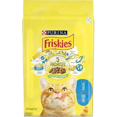 Friskies суха котешка храна със Сьомга и добавени зеленчуци 2 x 10 кг