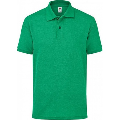 Fruit of the Loom dětské směsové polo triko 65 35 zelená melír