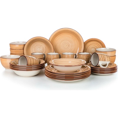 Banquet jídelní sada Spiral Brown 30 dílná – Zboží Mobilmania