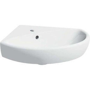 Geberit Selnova - Ъглова мивка 59x56 см, с преливник, отвор за смесител, бяла 501.050. 00.5 (501.050.00.5)