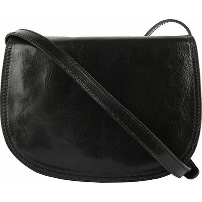 Talianska kožená kabelka crossbody čierna Viera veľká