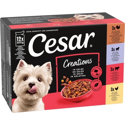 Cesar Selection mäso a zelenina v želé 48 x 100 g