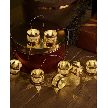 SIRIUS LED dekoratívny reťaz, zlaté bubienky, 1,5m