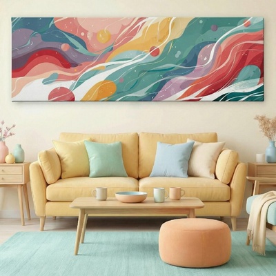 Obraz na plátně - Pastelové pletky FeelHappy.cz Velikost obrazu (šířka x výška): 180 x 60 cm