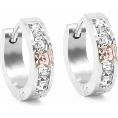 BRUNOshop.cz Náušnice kroužky s kamínky růžové S3894
