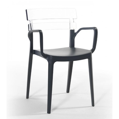 Mira-N NOVUSSI-Стол с подлакътник BERMUDA 51x46xh81 см АНТРАЦИТ/ЧЕРЕН (NVS006) (0142424)