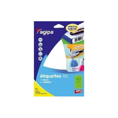 Etikety kruhové 15mm Agipa A5 biele