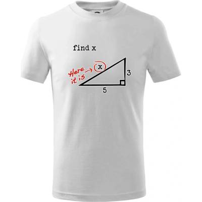 Find X geometria tričko detské Biela