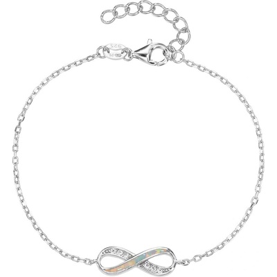 Bealio 14637 stříbrný náramek NEKONEČNO bílý opál Délka náramku: 16+3 cm 03-14637-5142