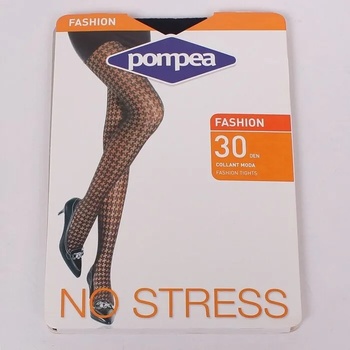 Image 1 of Дамски чорапогащник в черен цвят с ефектни фигури, образуващи каре