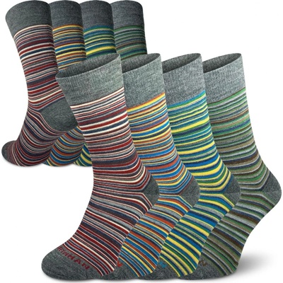 Northman Merino ponožky Linje 4-pack šedé