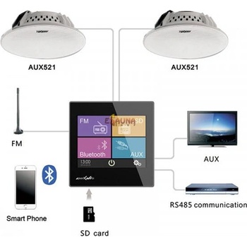 DSPPA Комплект Музикален контролен център със вграден усилвател, t1 (dm837b set) (t1 (dm837b set))