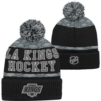 Outerstuff Dětská zimní čepice Los Angeles Kings NHL Puck Pattern Cuffed Pom