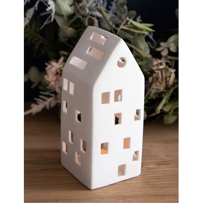 Keramický svícen domeček Airdrie White House Tall Garden Trading