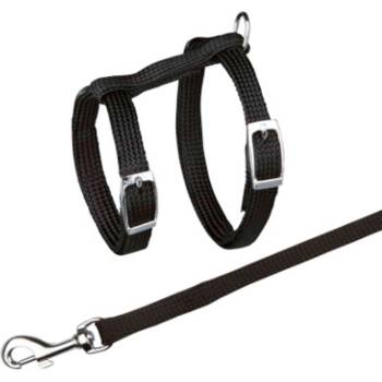 TRIXIE Lead and harness- Комплект повод + регулируем нагръдник за котки, 22-42см/10мм. 1.25м дължина- черен, син, червен, лилав