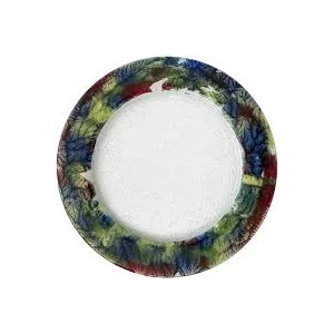 3D the glassware company D-Плато кръг ф32см(1010-94-002)coral rim yellow (0103236)