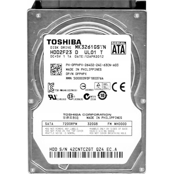 Toshiba 320GB, 2,5", MK3261GSYN