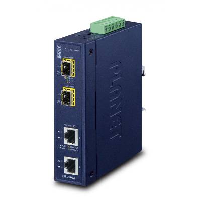 IP30 Industrial 2-port мрежов медиен конвертор Син (IGT-2205AT)