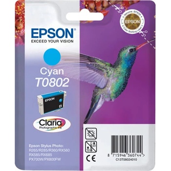 Epson Консуматив за принтер EPSON 1LB T0802 ink cartridge cyan standard capacity 7.4ml 935 pages 1-pack blister without alarm C13T08024011 (C13T08024011)