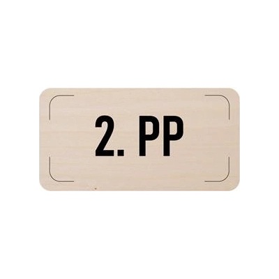 Označení podlaží - 2. PP, dřevěná tabulka, 300 x 150 mm