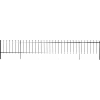 OMAXI Zahradní plot s kopím nahoře ocelový 838 x 120 cm černý 710457