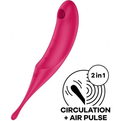 Satisfyer Twirling Pro Red Sonický a bodový 2 v 1