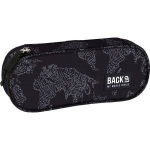 BackUP Овален ученически несесер BackUp A - Map, 1 цип (93106)
