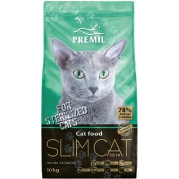 PREMIL Super Premium Slim cat - пълноценна храна за пораснали, кастрирани котки и за котки, които се движат по-малко и имат проблеми с наднорменото тегло, 10 кг - Сърбия