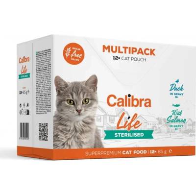 Calibra Life Sterilised Adult Duck Salmon gravy 12 x 85 g