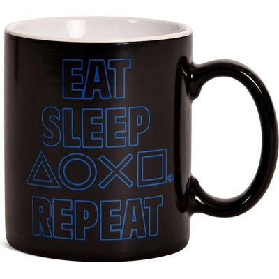 Keramický hrnek Playstation Eat Sleep Repeat objem černý 300 ml