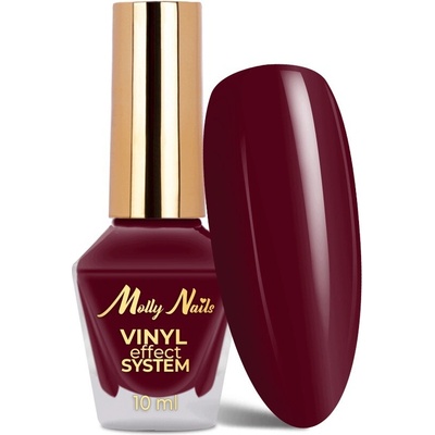 Klasický lak na nehty MOLLYNAILS 10ml Vinyl Effect System Burgundy