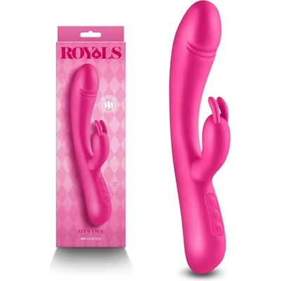 Вибратор с клитор стимулатор, кралска наслада, 22, 2см. - Royals Divine Pink (NSTOYS1059)