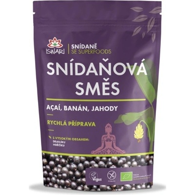 Iswari Raňajková zmes Acai, Banán, Jahody bio 300 g