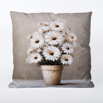 Takoy nepremokavý polyester biele margaréty-HT-00322 45 x 45 cm