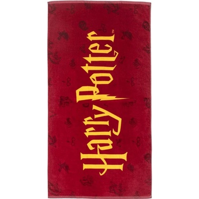 CurePink Ručník - osuška Harry Potter: Logo (70 x 140 cm)