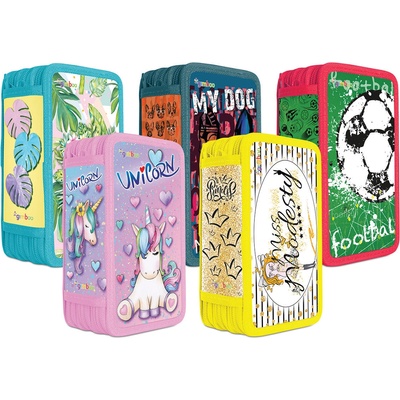 GIMBOO Несесер Gimboo, троен, празен, асорти, 2019 (13667-А-АСОРТИ)