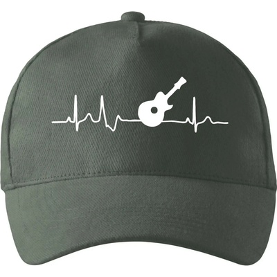 EKG akustická gitara so zahnutým šiltom a mosaznou sponou Tm. bridlica šedozelená