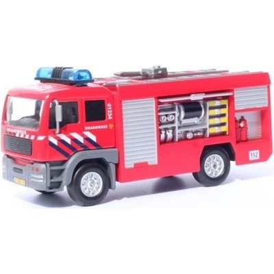Kids Globe Hasičské auto s nádržou striekačkou a majákmi so sirénou 13x5x5 cm