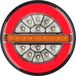  LED Диоден Стоп Тип Хамбургер с динамичен бягащ мигач Ø13cm 12V-24V За Камион, Ремарке, Бус с 3 функции