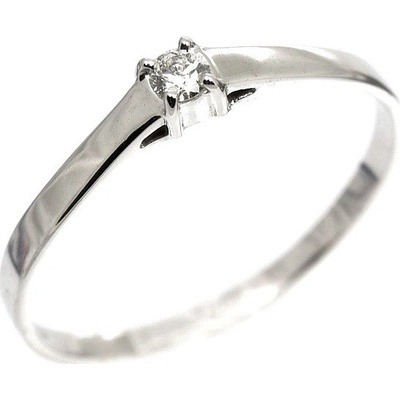 Šperky-NM Zlatý prsten s briliantem 505 bílé zlato