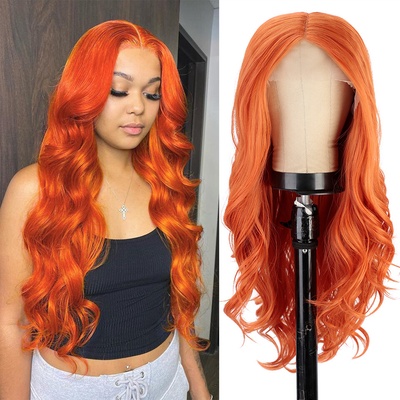 Vlnitá parochňa Jess so sieťkou Lace Front ryšavá