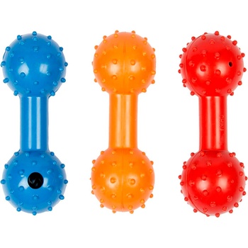 Duvo Plus Dog toy - Кучешка играчка - гумен дъмбел със звънче, 11 см. /три цвята