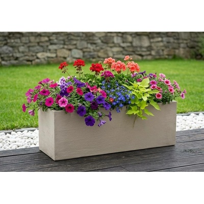 Amadea Betonový truhlík odlehčený hladký 53x22,5x17,5 cm
