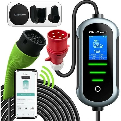Qoltec 52471 Mobilní EV nabíječka elektrických vozidel 2v1 typ2 7 kW 230V CEE 5 PIN – Sleviste.cz