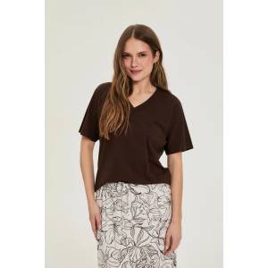 Moodo Гладка кафява тениска Moodo Moodo | Kafyav | ЖЕНИ | XS - zoot - 40,06 лв