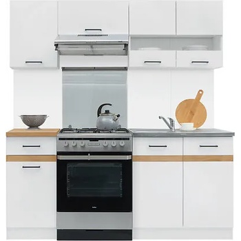 Image 1 of Black Red White Кухня Junona Line - бял гланц - 180 см (K24-JUNONA_MODUL/180-BI/BIP/DCRZ)