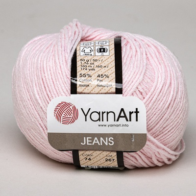 YarnArt Jeans 74 světle růžová