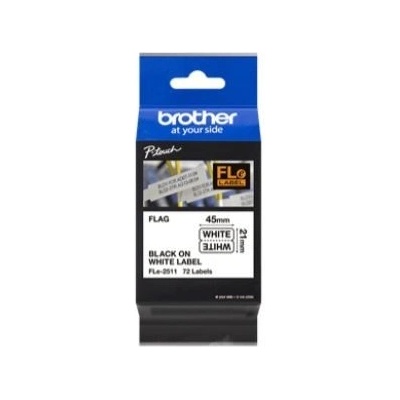 BROTHER FLe-2511 předřezané štítky černá na bílé šířka 21 mm
