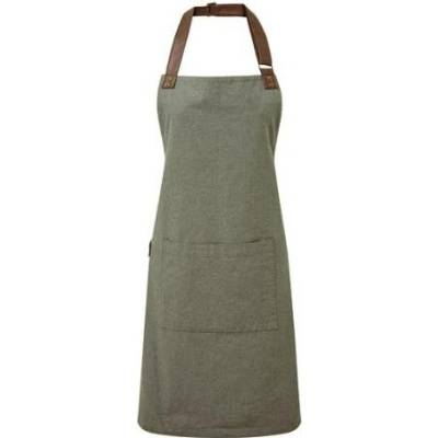 Premier Workwear Pracovní zástěra s kapsou za krk PR144 Moss Pantone 418C 72x86cm